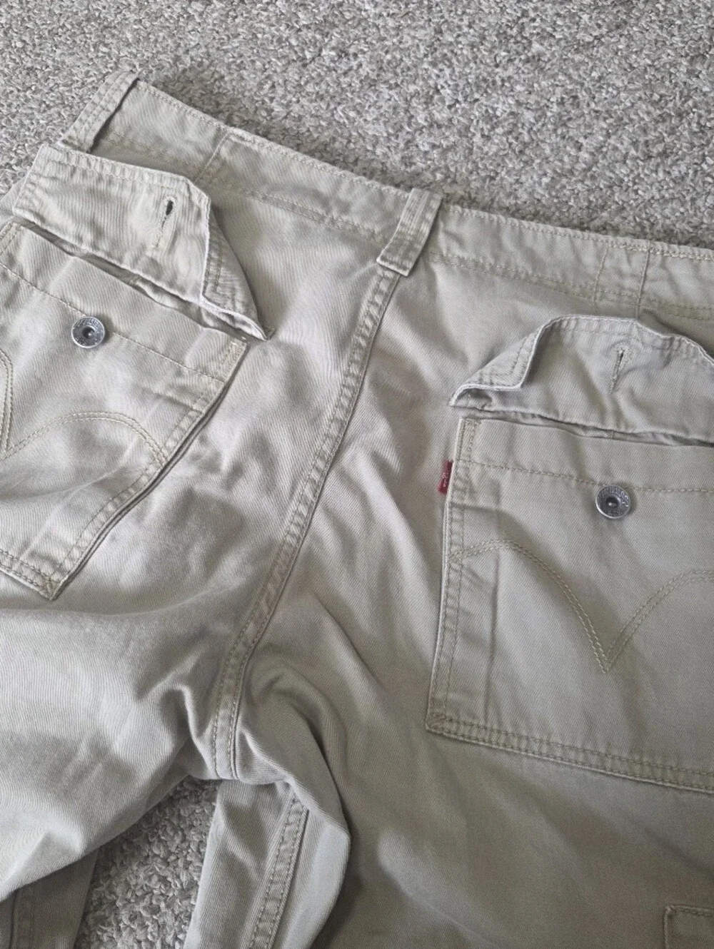 Vtg Levi’s Cargo Pants Mens 30 Brown Beige Y2K Loose Baggy Wide Leg FIT 34x29